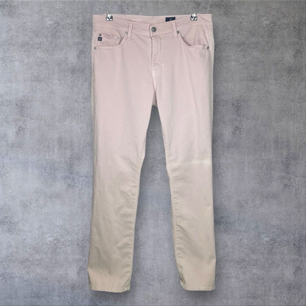AG Adriano Goldschmied Pants Mens 33x32 Pink Everett SUD Sueded Preppy USA NEW